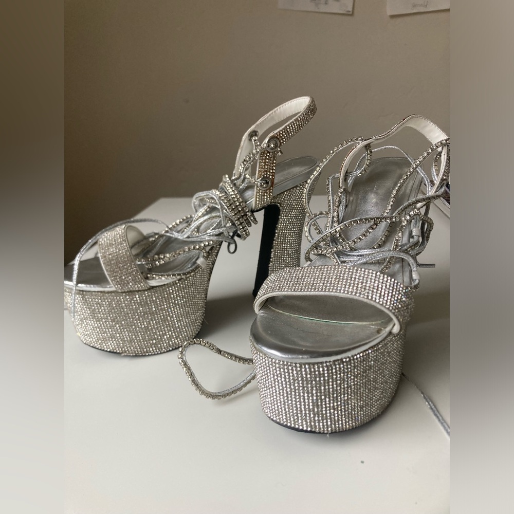 Diamante platform stripper heels from dolls kill